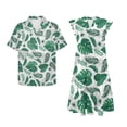 thumbnail image 4 of Garronmavis Palm Leaf Couples' Outfits Button-Down Shirt for Men Lightweight Hawaiian Blouse Tops and Womens Short Sleeve Dress Summer Flowy Beach Dresses Size 2XL with Pocket, 4 of 7