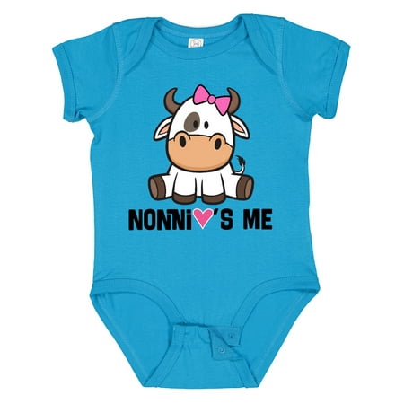 

Inktastic Nonni Loves Me Baby Cow Gift Baby Girl Bodysuit