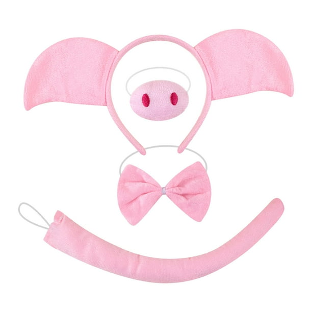 Conjunto de disfraz de animal, linda decoración, accesorios para fotos, disfraces creativos para mascaradas Juego de 3 piezas con nariz