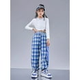 thumbnail image 4 of Girls Hip Hop Cool Shirt Street Dance Baggy Cargo Pants Children Crop Plaid Jacket Streetwear Kids Jazz Joggers Clothes Sets, 4 of 6