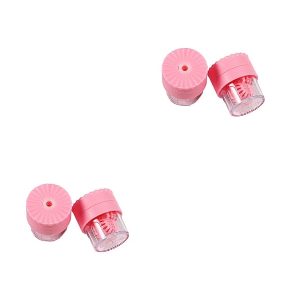 Vogacara Herramienta de limpieza de lentes de contacto de plástico portátil profesional colorido senderismo reemplazo contenedor de almacenamiento Rosado 2piezas Vogacara CBP444193