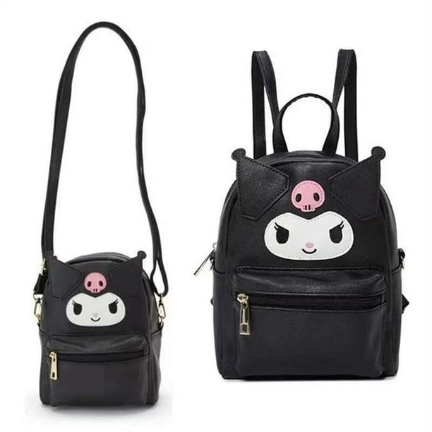 Bonita mochila de My Melody Kuromi, bolso bandolera pequeño, bolso cruzado, bonita mochila de dibujos animados, bolso de hombro de PU.