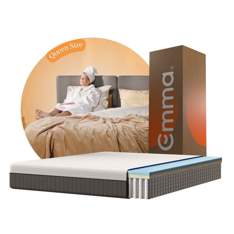 Colchón Emma Hybrid Active-Cooling | Queen 150x190 cm | Memory Foam & Resortes | Colchón en caja | Tecnología Alemana