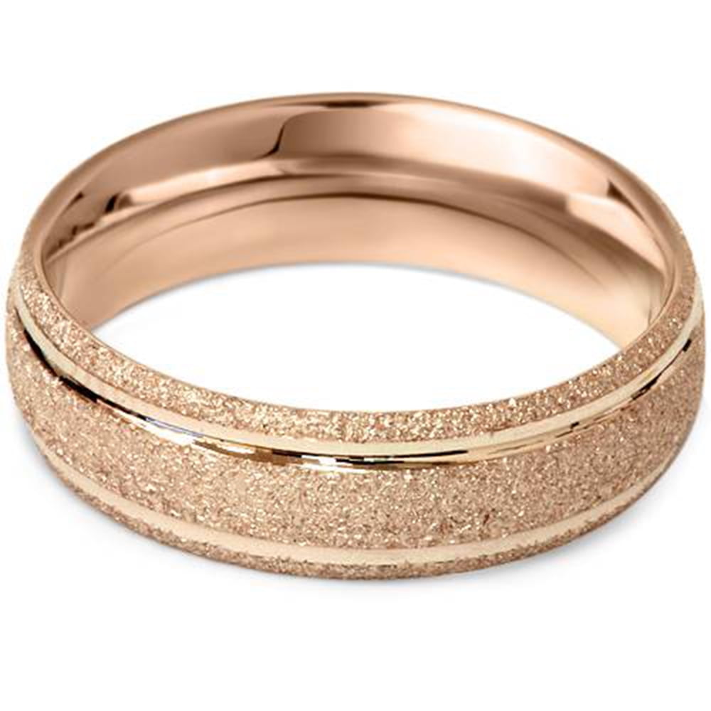 6mm Brushed Wedding Band 14K Rose Gold Walmart Canada