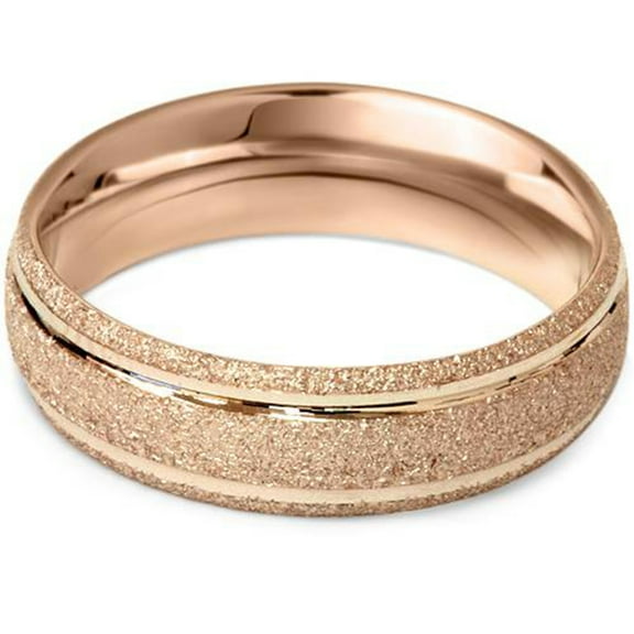 Pompeii 6mm Brushed Wedding Band 14K Rose Gold (,)