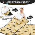 thumbnail image 3 of Beige Butterfly Pattern Teens Toddler Nap Mat with Pillow, Sleeping Mat Bag for Preschool Daycare 60"x20", 3 of 6