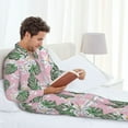 thumbnail image 6 of Daiia Lilies Flowers for Men's Long-Sleeved Pajama Set – Soft & Comfortable Sleepwear Button-Up Pajamas Cozy Lounge Wear-XX-Large, 6 of 7