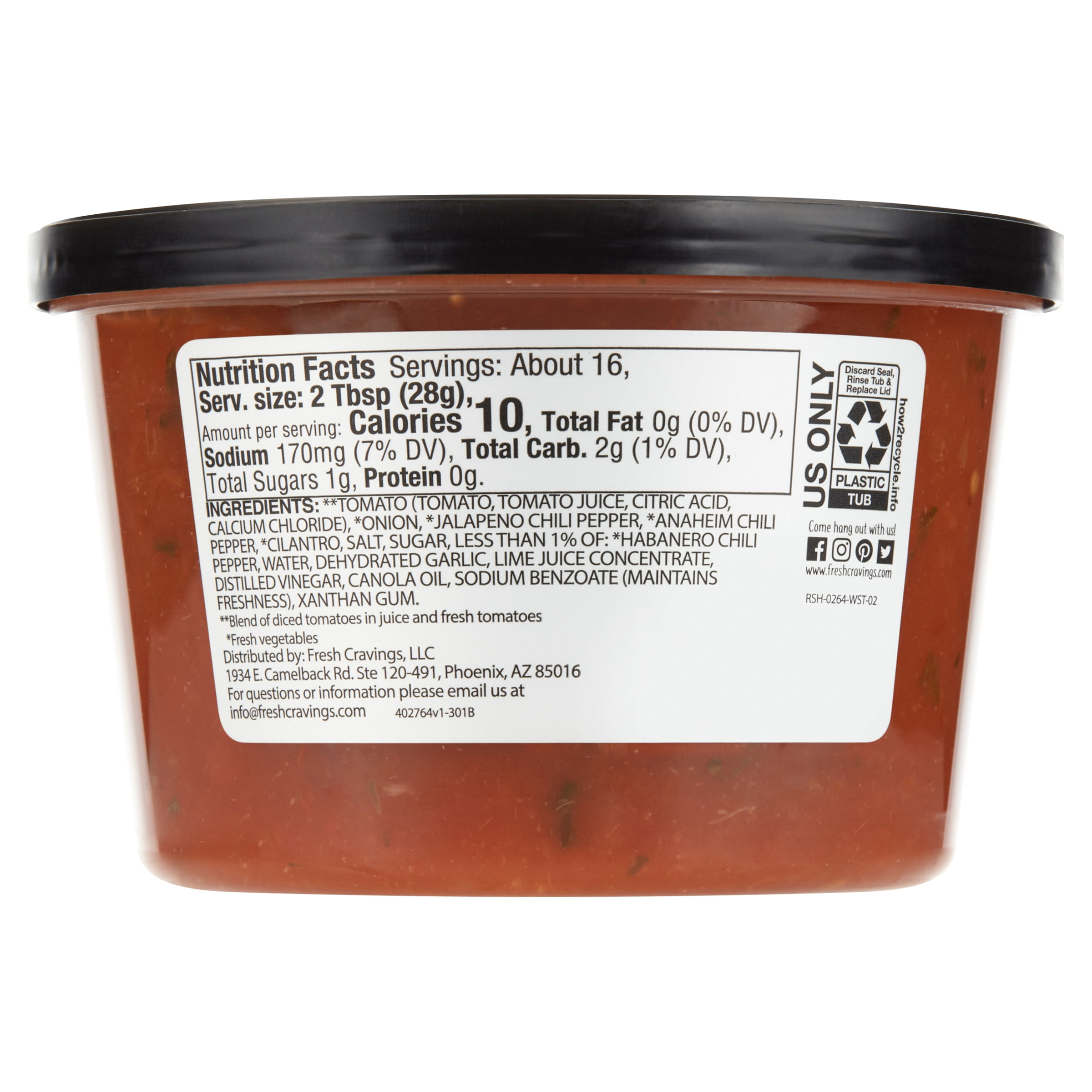 FRESH CRAVINGS Restaurant Style Hot Salsa, 16 oz