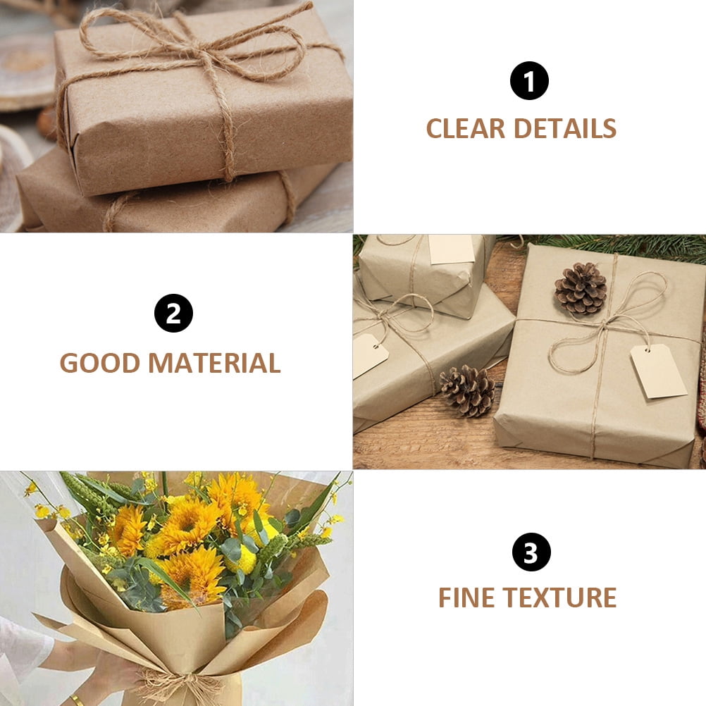 PAMINGONO Brown Kraft Paper Roll for Wrapping, Flower Bouquet Packaging, Wrap, and Crafting Supplies