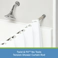 thumbnail image 3 of Kenney® Twist & Fit™ No Tools Rust-Resistant Painted Steel Straight Tension Shower Curtain Rod, 42-72", Brushed Nickel, 3 of 5