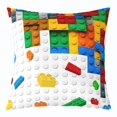 thumbnail image 1 of Erosebridal Building Blocks Cushion Covers for Sofa, Rectangle Geometry Throw Pillow Covers for Bed, 24x24, Cartoon Decor, 1 of 7