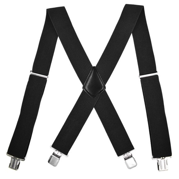 jovati Mens Suspenders X-Back 5.0cm Wide Solid Straight Clip Suspenders