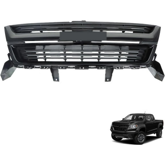 Genrics Front Bumper Radiator Grille Grill Replacement for 2015-2019 Colorado Black 84270791