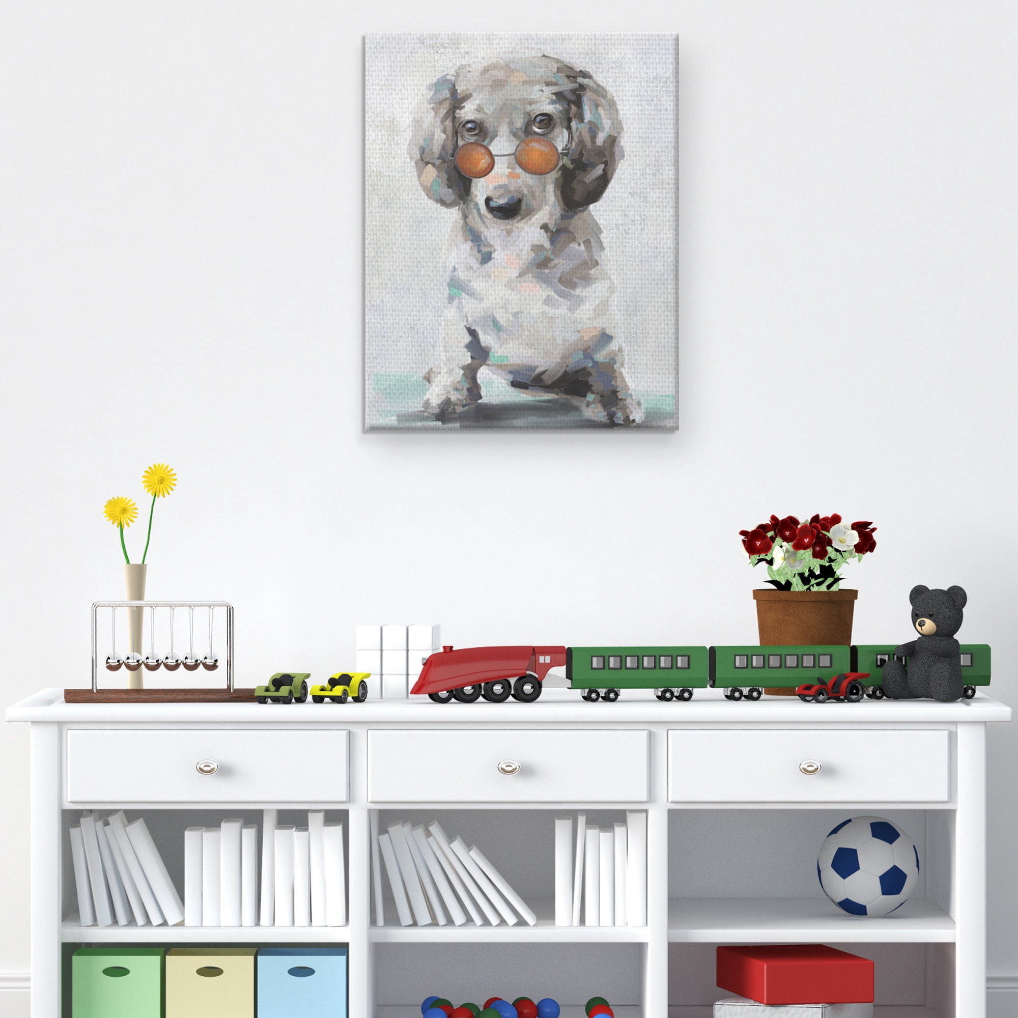 Masterpiece Art Gallery Shady Pups II Dogs In Sunglasses By Studio Arts Canvas Art Print 22" x 28"