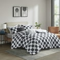 thumbnail image 3 of Intelligent Design 5 Piece Full/Queen Size Printed Bedding Set, Black/White Checkered Comforter Set, 3 of 7