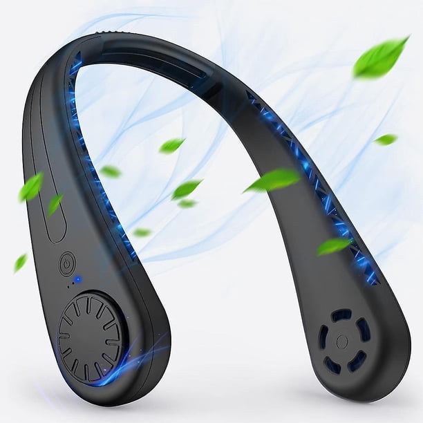 Ventilador de cuello, ventilador portátil, miniventilador USB sin aspas, silencioso, manos libres, ventilador de cuello pequeño con flujo de aire 360 para actividades en interiores y exteriores TUNC Sencillez