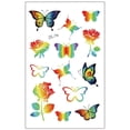 thumbnail image 5 of Pegatinas de tatuajes brillantes con degradado de color para la cara, mariposas arcoíris para niños, pegatinas temporales impermeables para el sudor, 5 of 5