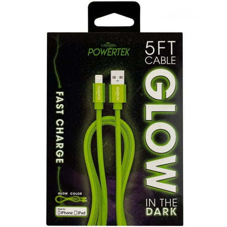 Liquipel Powertek Glow in Dark Cable lightning - Green