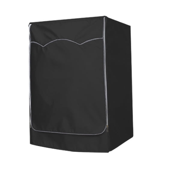 Mictong washing machine/dryer cover, zipper design, convenient to use, waterproof and dustproof, suitable for outdoor front washing machines, Black, 1 piece