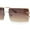 Gold - Brown, variant on Luxury Jewel Large Chain Link Arm Rimless Rectangle Designer Sunglasses Gold - Brown