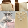 thumbnail image 4 of Benehair Clip In Human Hair Extensions Full Head Real Remy Hair Clip In Weft 8 Pcs Blonde Hair 8"-24" Long AAA+US HOT SALE, 4 of 11