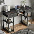 thumbnail image 2 of Blorly 48" Computer Desk, Long Desk with Storage Fabric Drawers, Easy Assembly for Small Space, Bedroom, Home Office, Black, 2 of 6