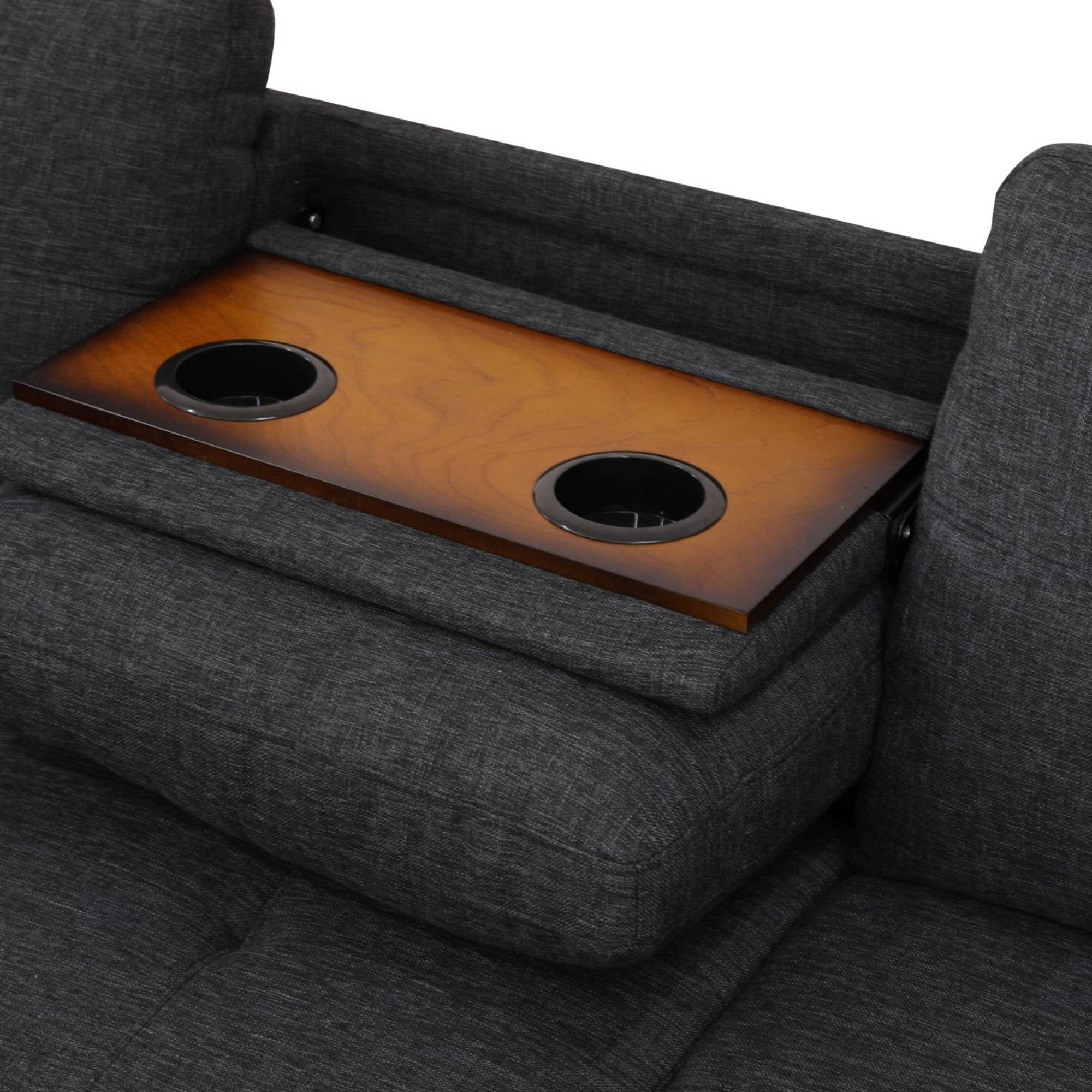 L-Shaped Linen Sectional Sofa with Right Chaise, Modular Tufted Couch Nail-Head Lounge Sofa for Living Room, Black