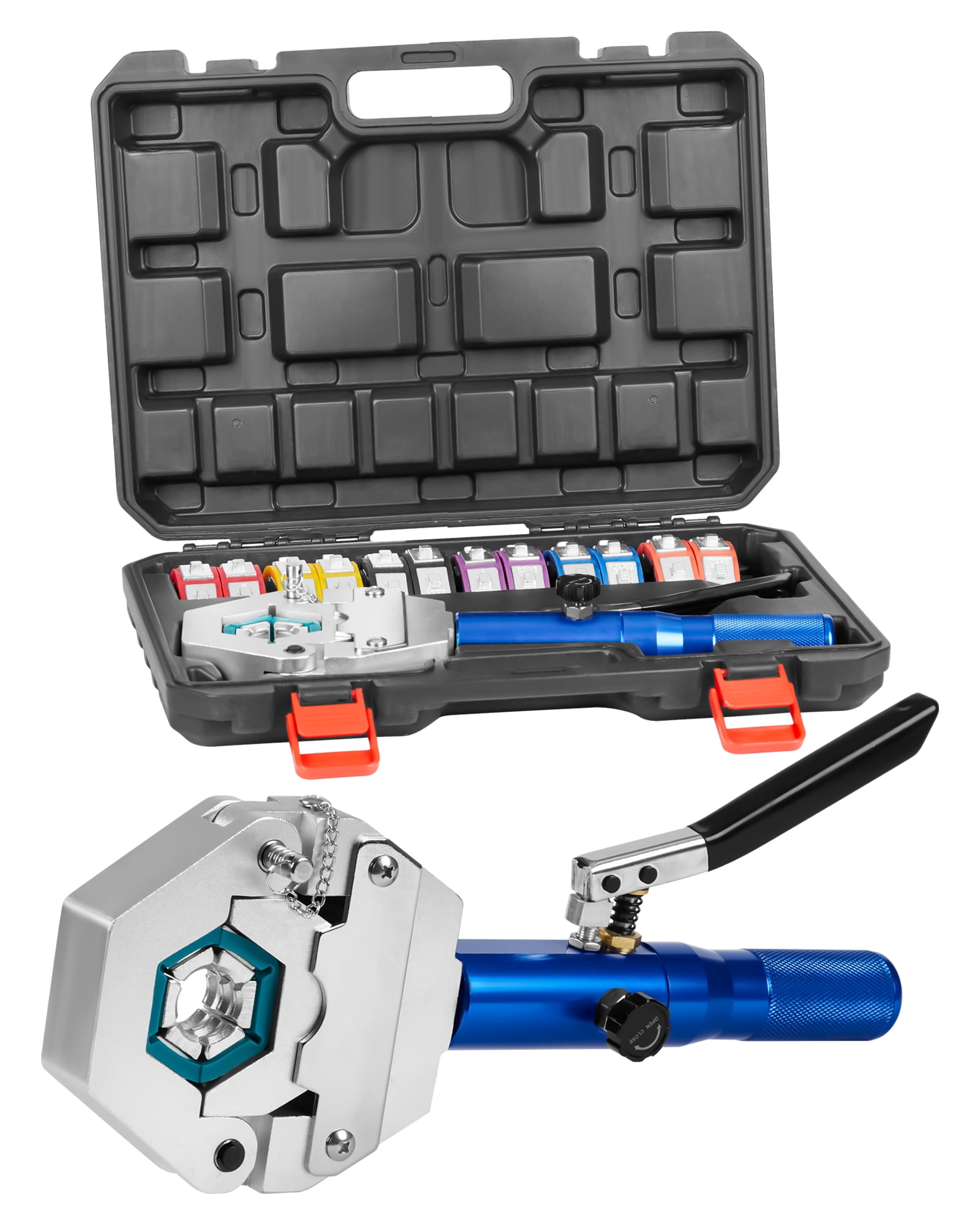 SAINSPEED Hydraulic Hose Crimper AC Crimping Tool for Barbed and Beaded