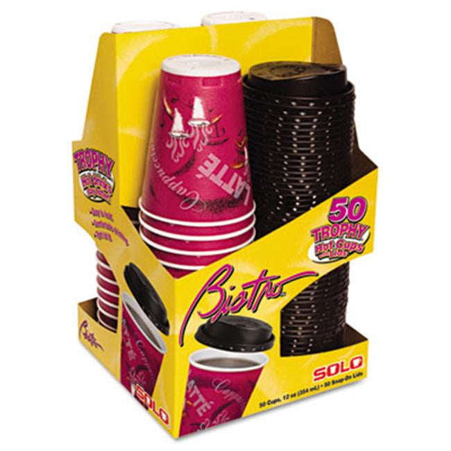 Solo FSX120041PK Trophy Foam Cups & Lids Combo Pack Foam Maroon 12 oz