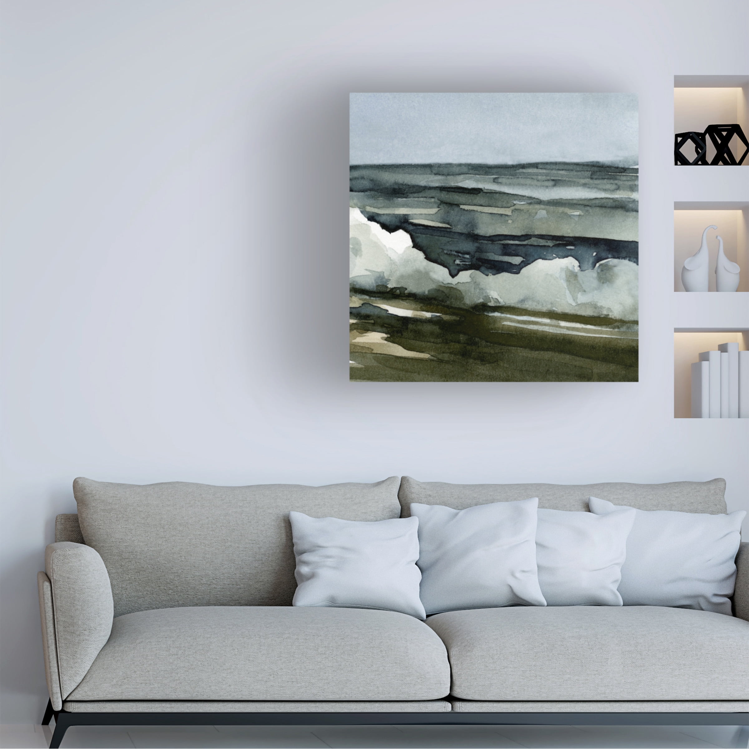 Emma Caroline 'Loose Watercolor Waves III' Canvas Art