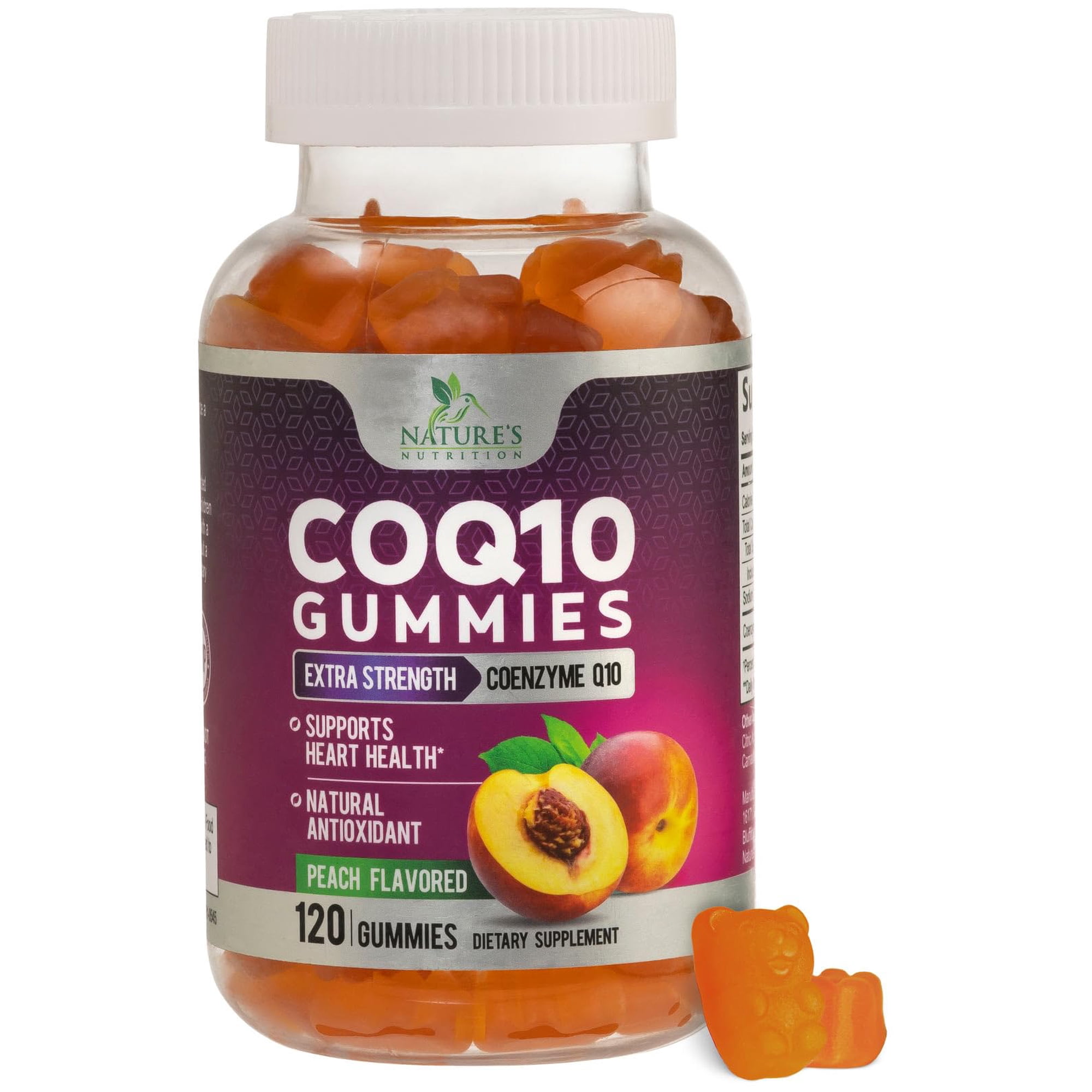 CoQ10 Gummies 100mg - 3X Strength Coenzyme Q10 - Ultra High Absorption, Antioxidant Supplements Support Heart Health & Energy Production - Nature's Coq 10 Vitamins Supplement - Vegan - 120 Gummies