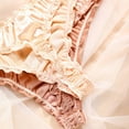 thumbnail image 5 of Women Satin Thong Panties Low-Waist Ruffle Milk Silk G-string Panties Frilly Thongs Ladies Underpants, 5 of 10