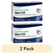 (2 pack) Bausch & Lomb Muro 128 Sodium Chloride Ointment 5% Twin Pack 1/8 Oz Each