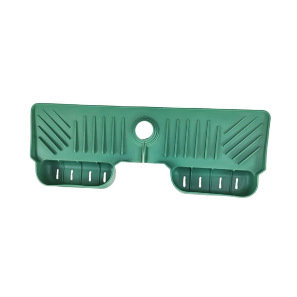Alfombrilla de silicona para grifo de fregadero, Protector de encimera de fregadero, almohadilla de drenaje para grifo, bandeja receptora de manija verde