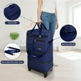 thumbnail image 5 of 36" Expandable Foldable Suitcase Bag Large Collapsible Rolling Luggage Bag for Storage, Moving & Abroad Travel, Navy, JM, 5 of 12