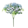 thumbnail image 2 of 1pcs Artificial Flowers Bouquet Fake Peony Silk Hydrangea Wildflowers Arrangements with Stems for Wedding Home Centerpieces Decor (Light Blue), 2 of 9