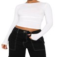 thumbnail image 1 of T-Shirt à Manches Longues Col Rond pour Femme, 1 of 6