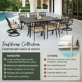thumbnail image 5 of Hanover Traditions 11-Piece Aluminum Outdoor Dining Set, Tan, 5 of 24