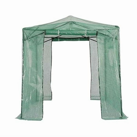 Garden Winds Custom Fit Replacement Cover Compatible with The Crown Shades 8’ x 6’ Portable Walk In Instant Pop Up Greenhouse Zipper Entry Doors Mesh Side Windows - PE Fabric - Green