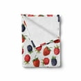thumbnail image 2 of Fruits Soft Flannel Fleece Blanket, Delicious Ripe Berry Print Strawberries Raspberries Blackberries Summer Fruits Image, Cozy Plush for Indoor and Outdoor Use, 50" x 70", Plum Red, by Ambesonne, 2 of 6