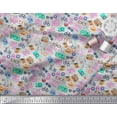 thumbnail image 3 of Soimoi Modal Satin Fabric Camera,Hat & Briefcase Travel Print Sewing Fabric Yard 42 Inch Wide, 3 of 3