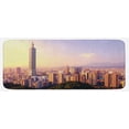 thumbnail image 1 of Landscape Kitchen Mat, Evening Skyline of Taipei Taiwan Cityscape Modern Landmark Urban Scenery, Plush Decorative Kitchen Mat with Non Slip Backing, 47" X 19", Multicolor, by Ambesonne, 1 of 1
