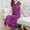 Orange, variant on Royisotas Purple Nightgowns for Women Long Loose Sleepwear Casual Silky Pleated Solid Color V-Neck Comfortable Ladies Nightdress