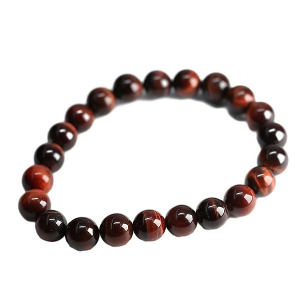 Minnieouse de cuentas de piedra natural roja, de ojo de tigre hecha a mano para meditación, cuentas de oración, cómodo Ropa, zapatos y accesorios Miscelánea Ojo de tigre rojo8MM