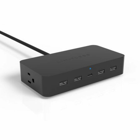 Limitless PowerPro - 7-Device Desktop Charger with USB  Type-C  AC Outlets and Surge Protection - Black