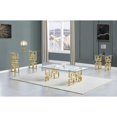 thumbnail image 5 of 3pc Clear 10mm Tempered Glass Coffee Table Set with Gold Stainless Steel, 5 of 5