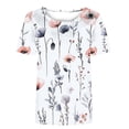 thumbnail image 4 of Womens Tops Casual Clearance Women's Clothing Dressy Tops Womens Tops Dressy Casual Short Sleeve Crewneck Tees for Women Fashion Tops for Women Trendy Summer, 4 of 4