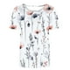 thumbnail image 4 of Blusas para las Mujeres Casual Impreso Cuello Redondo Manga Corta Camiseta Top, Tops Cortos para las Mujeres Primavera Verano, 4 of 8
