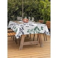 thumbnail image 3 of Outdoor Tablecloth with Umbrella Hole for Patio/Picnic/Party/Camping, Green Grey Botanical Waterproof Table Cloth Rectangle Table Cover Washable, Watercolor Spring Floral Summer Leaf (60"x 102"), 3 of 8