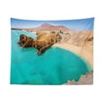 thumbnail image 1 of Island Tapestry, Sunrise Image at Maya Bay in Phi Phi Ley Isle of Thailand Art Print, Fabric Wall Hanging Decor for Bedroom Living Room Dorm, 2 Sizes, Azure Blue and Multicolor, by Ambesonne, 1 of 1